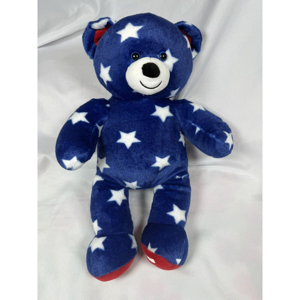 Build a Bear BAB Stars N’ Stripes Bear USA Patriotic Plush Stuffed America EUC